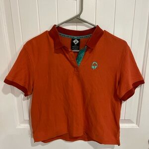 REI Co-Op x Outdoor Afro Orange Polo Shirt NWOT See Flaws Size XS